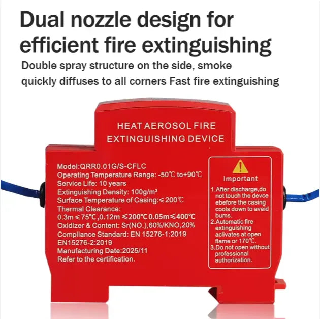 Din Rail Heat Fire Automatic Fire Extinguisher LV Distribution Box | Fire Breaker | Electrical Panel Fire Extinguisher | Heat Activated Fire Extinguisher