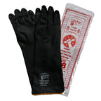 18" Long Rubber Gloves. Black long rubber gloves for wet area.
