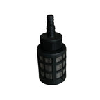 Heavy duty pressure washer bucket filter - with reverse flow protection.