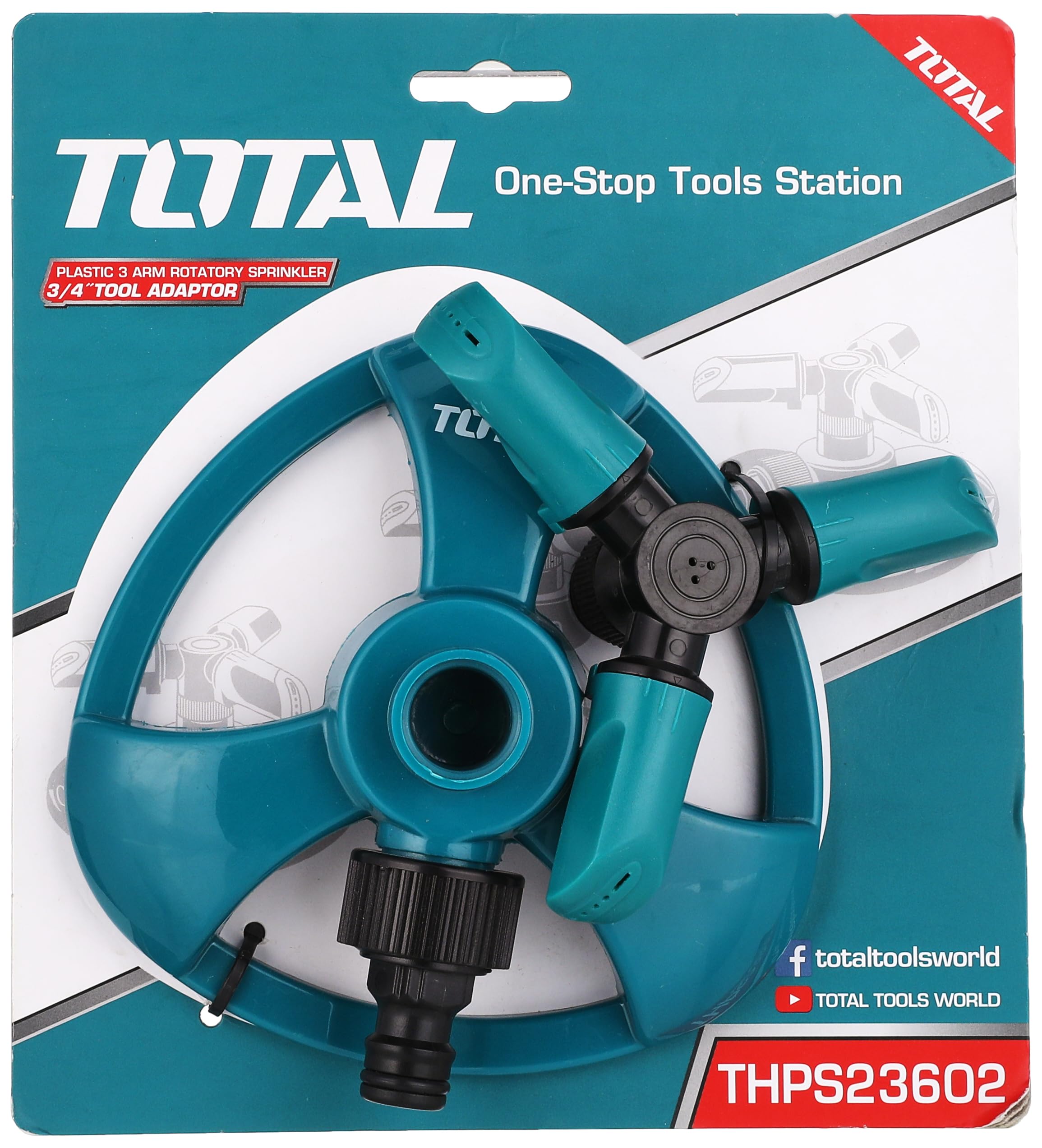 TOTAL Plastic 3 Arm Rotatory Sprinkler THPS23602