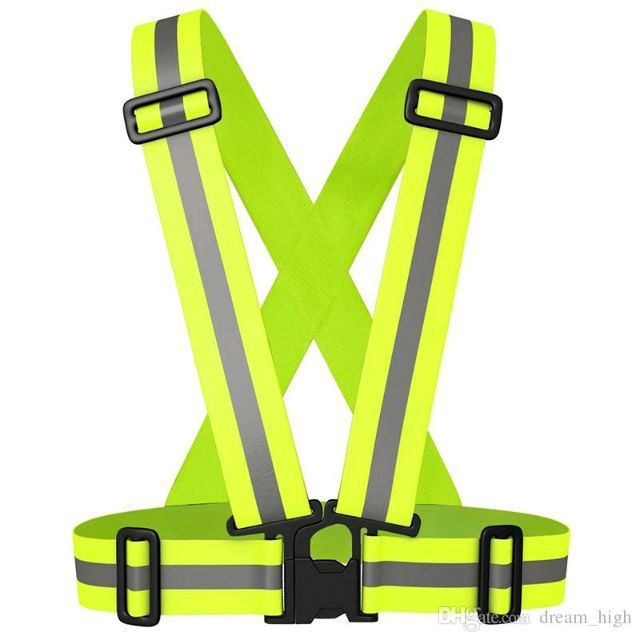 High Visibility Vest Gear Stripes Jacket Safety Security Protection Reflective High Adjustable Safety Orange & Yellow