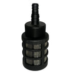 Heavy duty pressure washer bucket filter - with reverse flow protection.