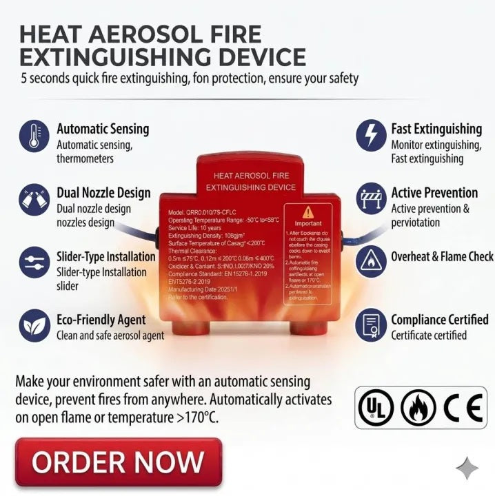 Din Rail Heat Fire Automatic Fire Extinguisher LV Distribution Box | Fire Breaker | Electrical Panel Fire Extinguisher | Heat Activated Fire Extinguisher