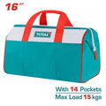 TOTAL 16" Tools Bag with 6 Pockets Outside and 8 Pockets Inside THT261625 | Hardware Tools bag best quality