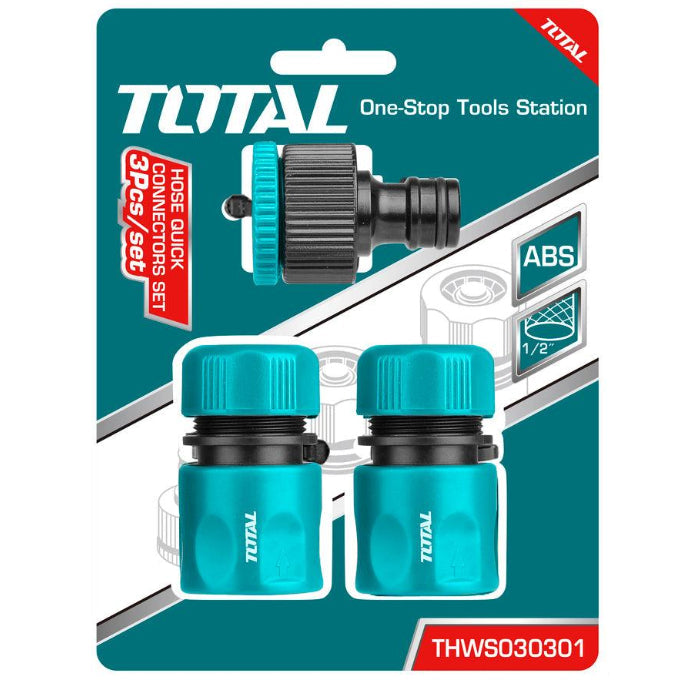 TOTAL 3 Pcs Hose Quick Connectors Set THWS030301