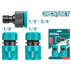 TOTAL 3 Pcs Hose Quick Connectors Set THWS030301