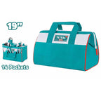 TOTAL 19" Tools Bag with 6 Pockets Outside and 8 Pockets Inside THT261925 | Hardware Tools bag best quality
