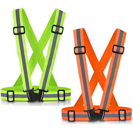 High Visibility Vest Gear Stripes Jacket Safety Security Protection Reflective High Adjustable Safety Orange & Yellow